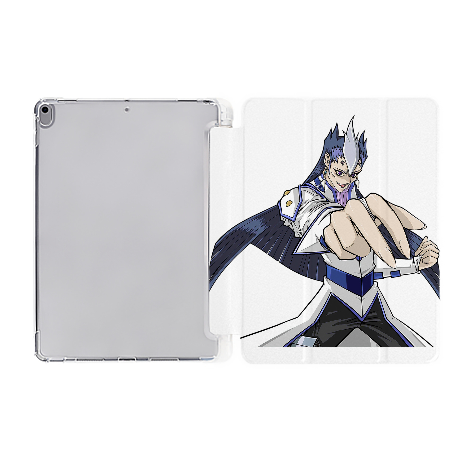 （画像用） 遊☆戯☆王 Yu-Gi-Oh! IPad ケース ペン収納付き 三つ折りスタンド PUレザー×シリコン 対応機種9.5/10.5/10.9インチ